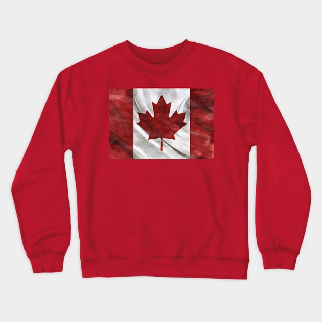 Painted Canadian Flag Crewneck Sweatshirt by Phantomgamer19